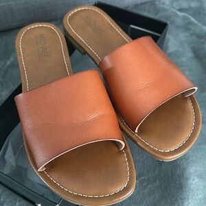 Michael Shannon leather sandal in brown